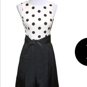 Eliza J Black and White Polka Dot Midi Dress